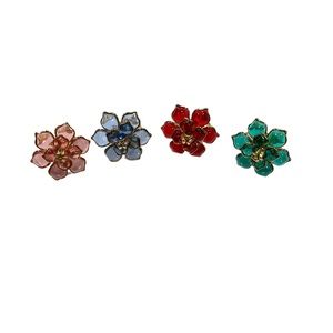 VTG gripoix revival rare poured glassFrench adjustable ring earrings set